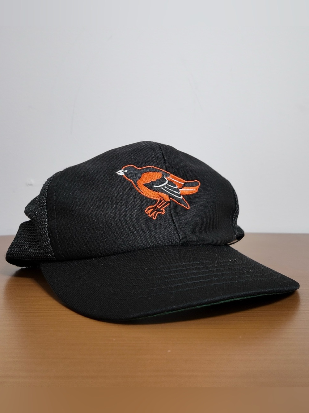 Baltimore Orioles MLB Trucker Hat Mens OS Black Mesh Snapback Green Underbrim